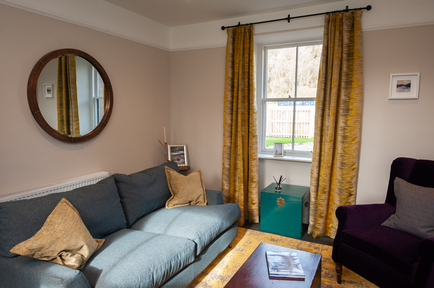 The Cottage sofa and window looking out