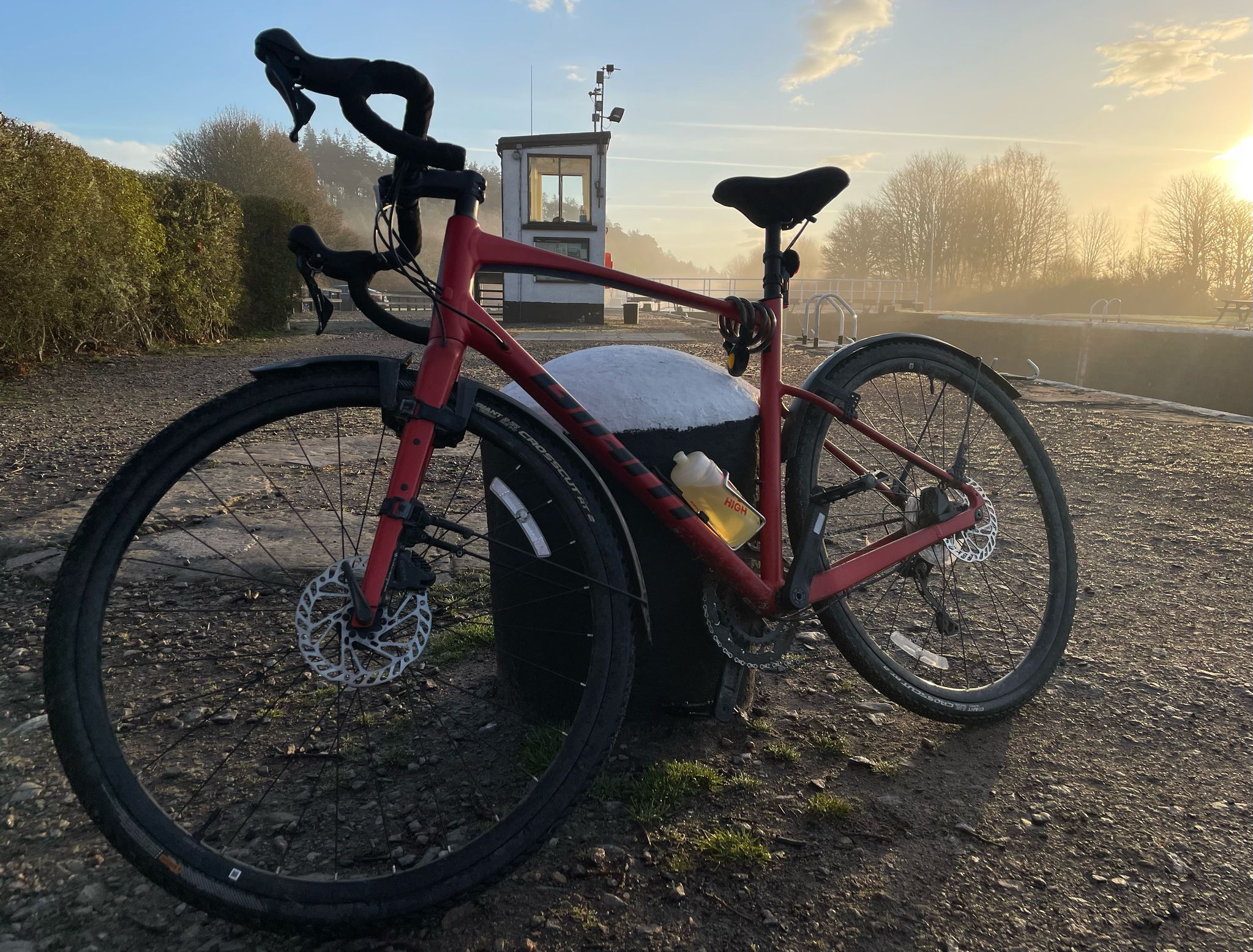 Bike at Dochgarroch Lock on the Caledonian Canal
