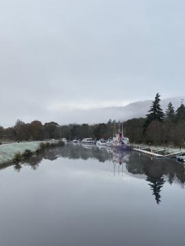 Caledonian Canal in winter at Dochgarroch Lock